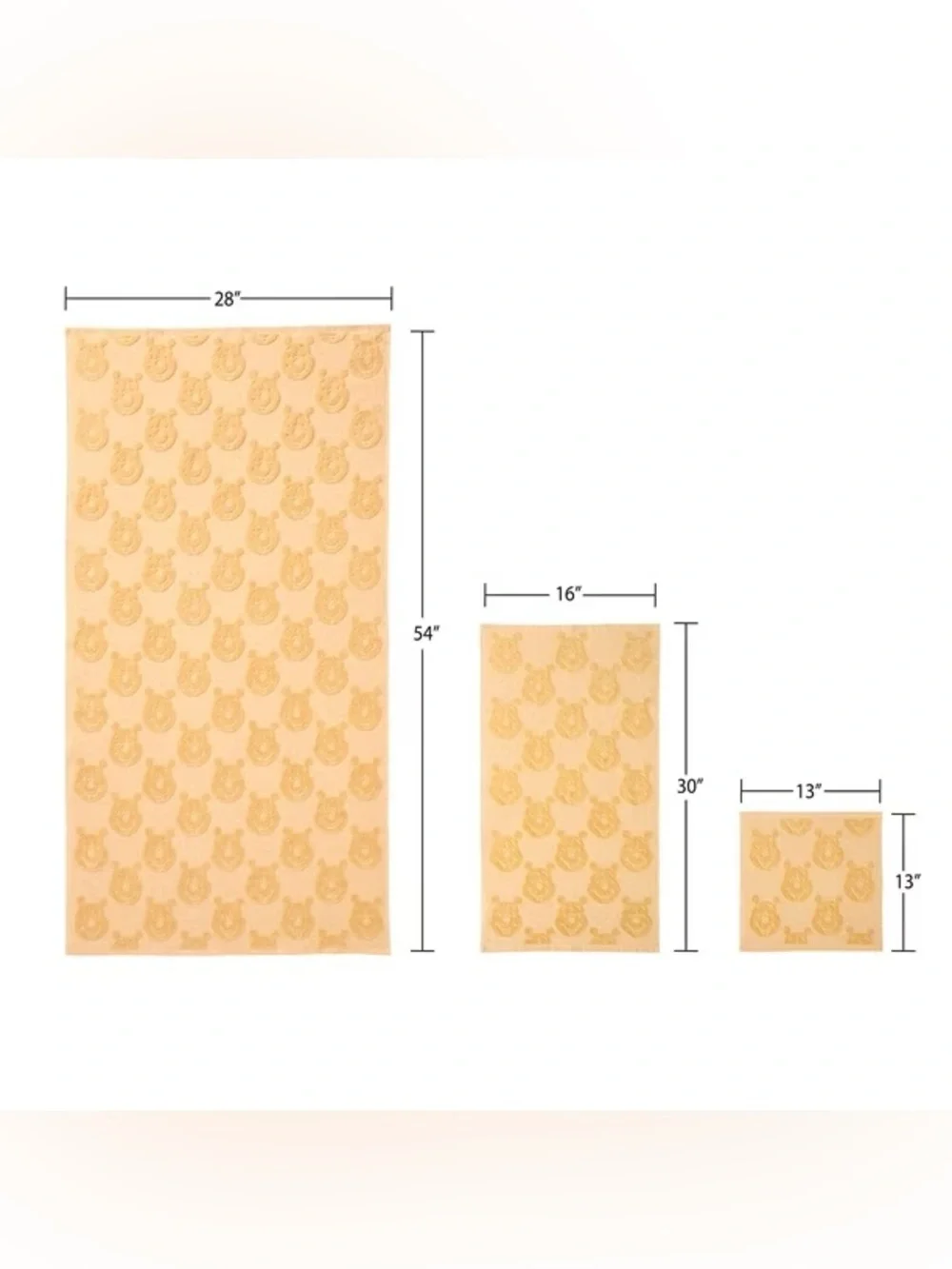 Winnie the Pooh Licensed 3-Piece Sculpted Debossed Bath Towel Set